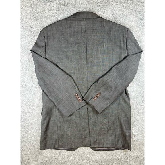 Polo Ralph Lauren Blazer Jacket Mens 44R Gray Wool Silk Two Button - Flaw - Picture 2 of 10